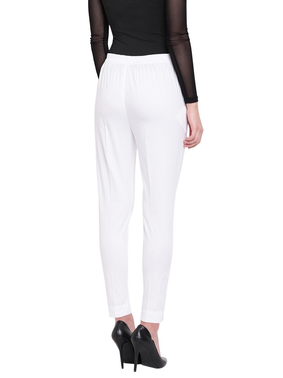 white pencil trousers